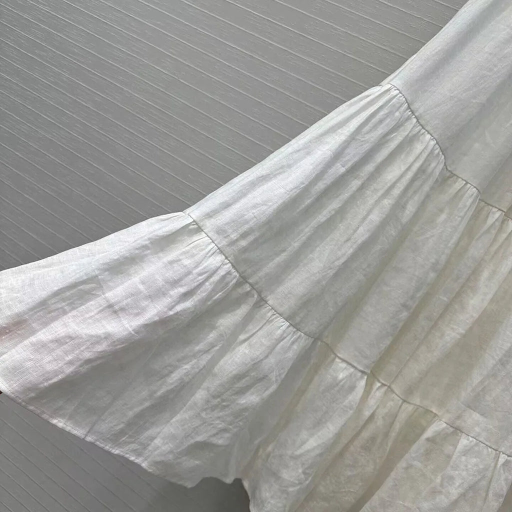 Pleated Linen Maxi