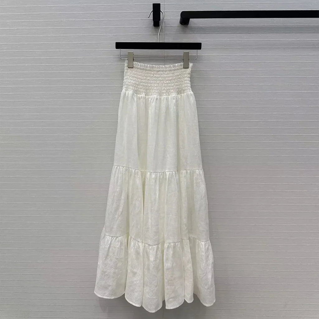 Pleated Linen Maxi