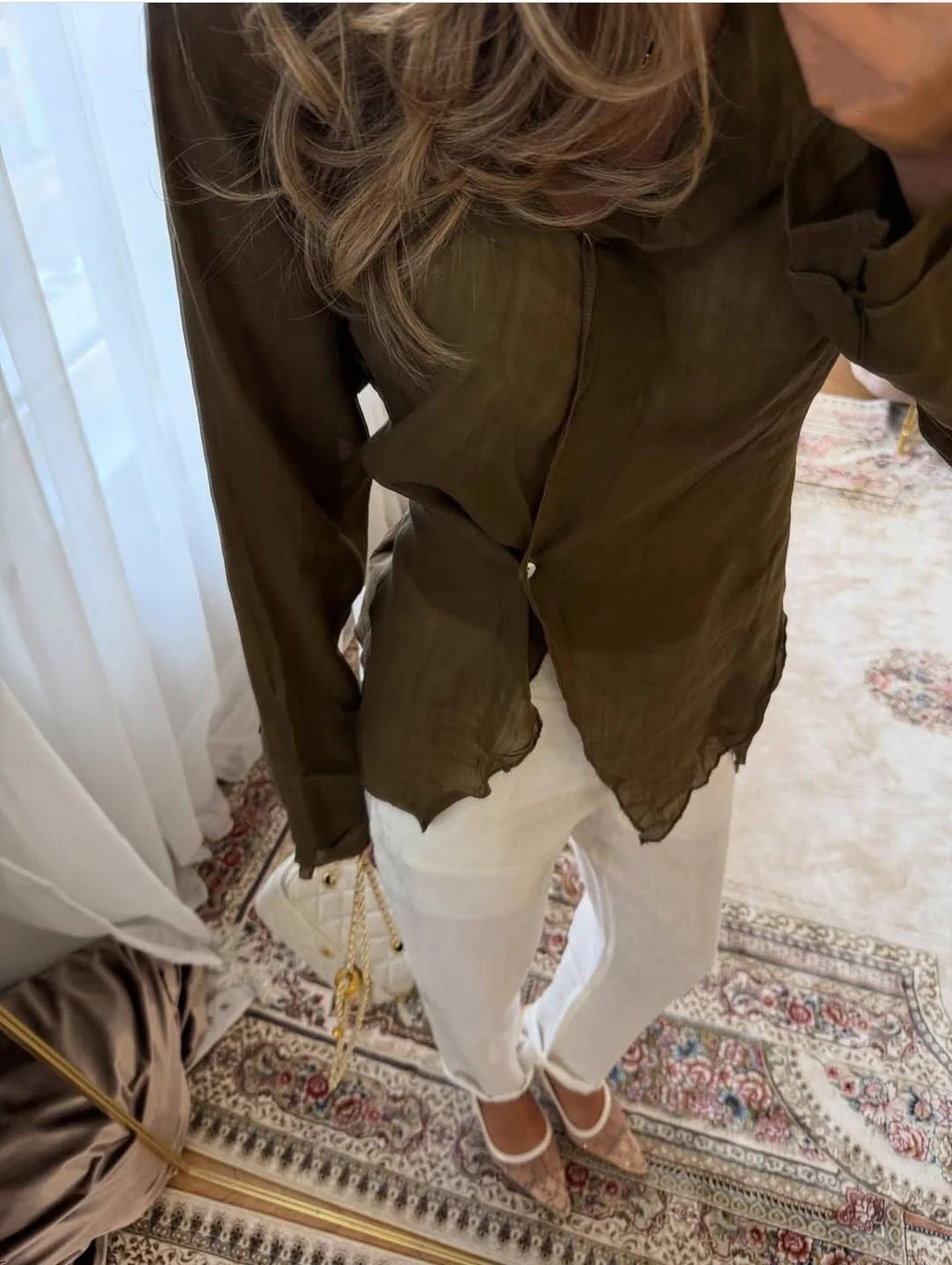 Linen V Blouse
