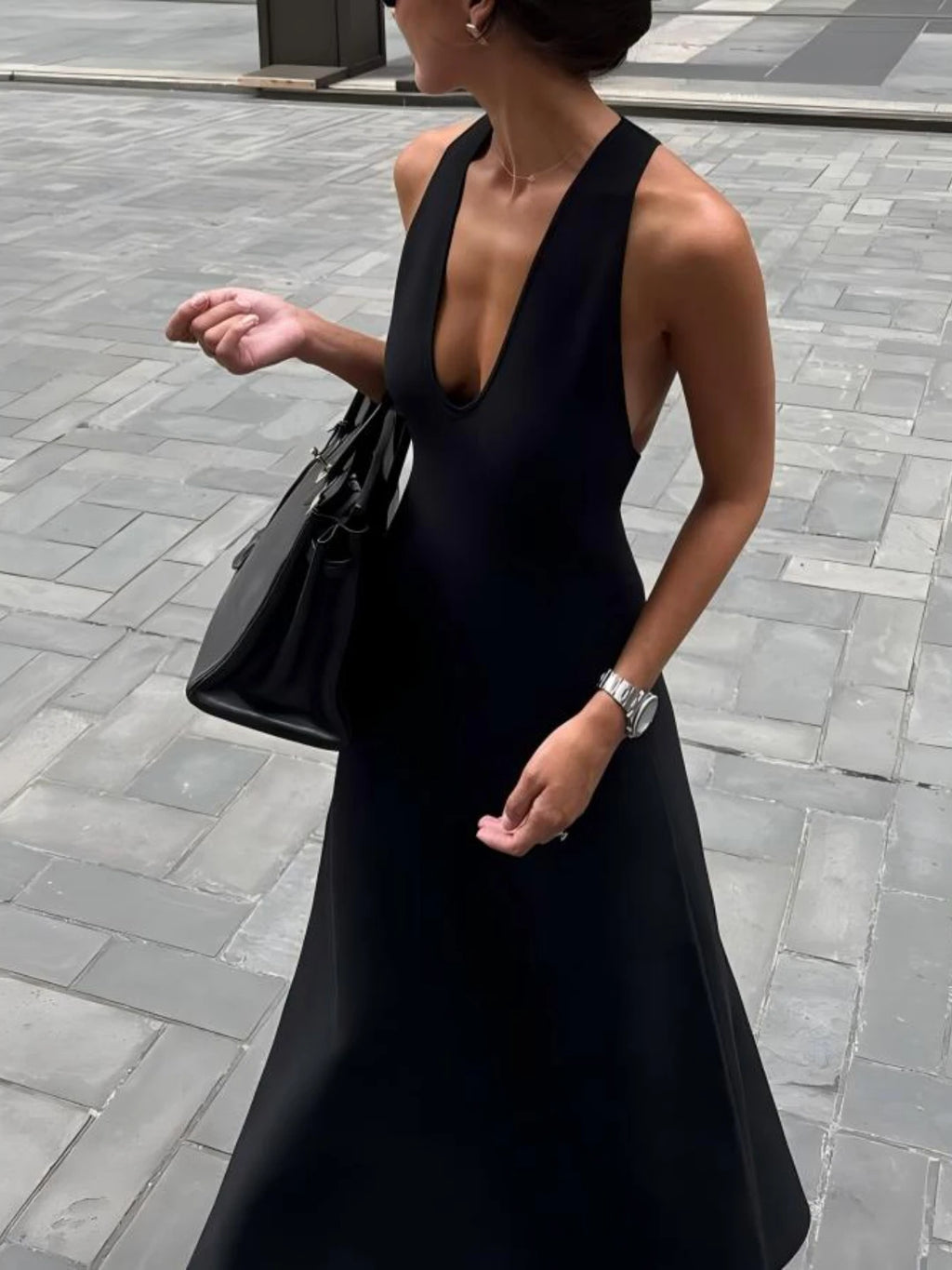 Pleated Halter Dress