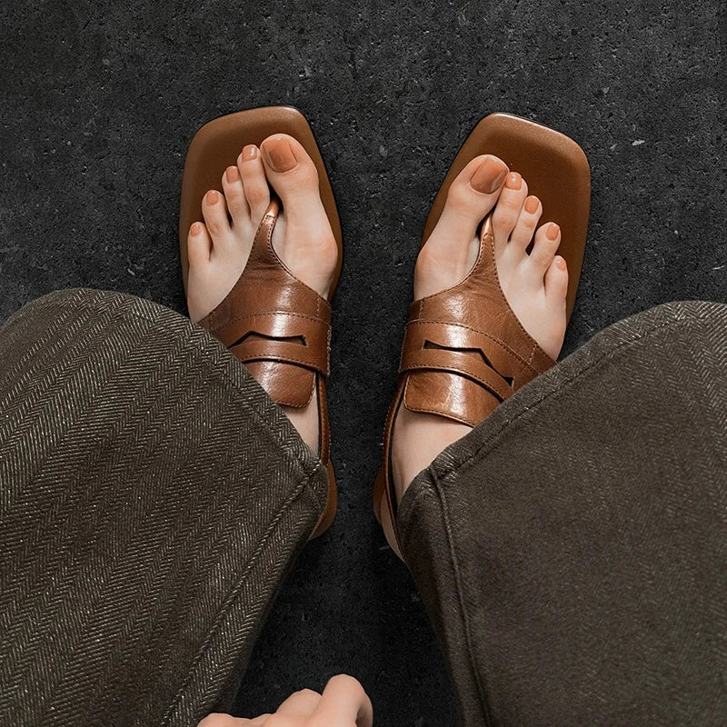 Leather Clip Sandals