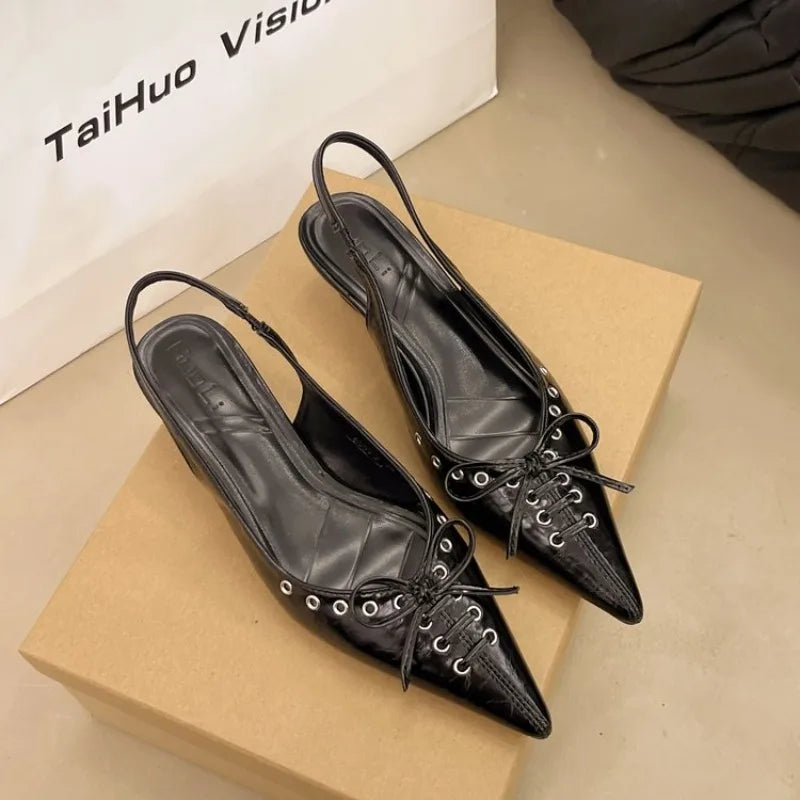 Bow Kitten Slingbacks