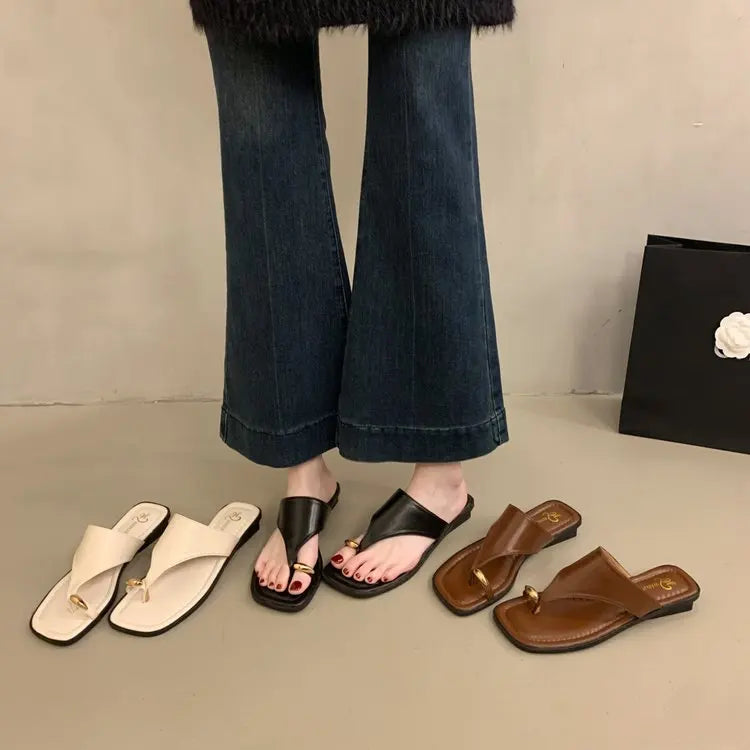 Faux Leather Thongs