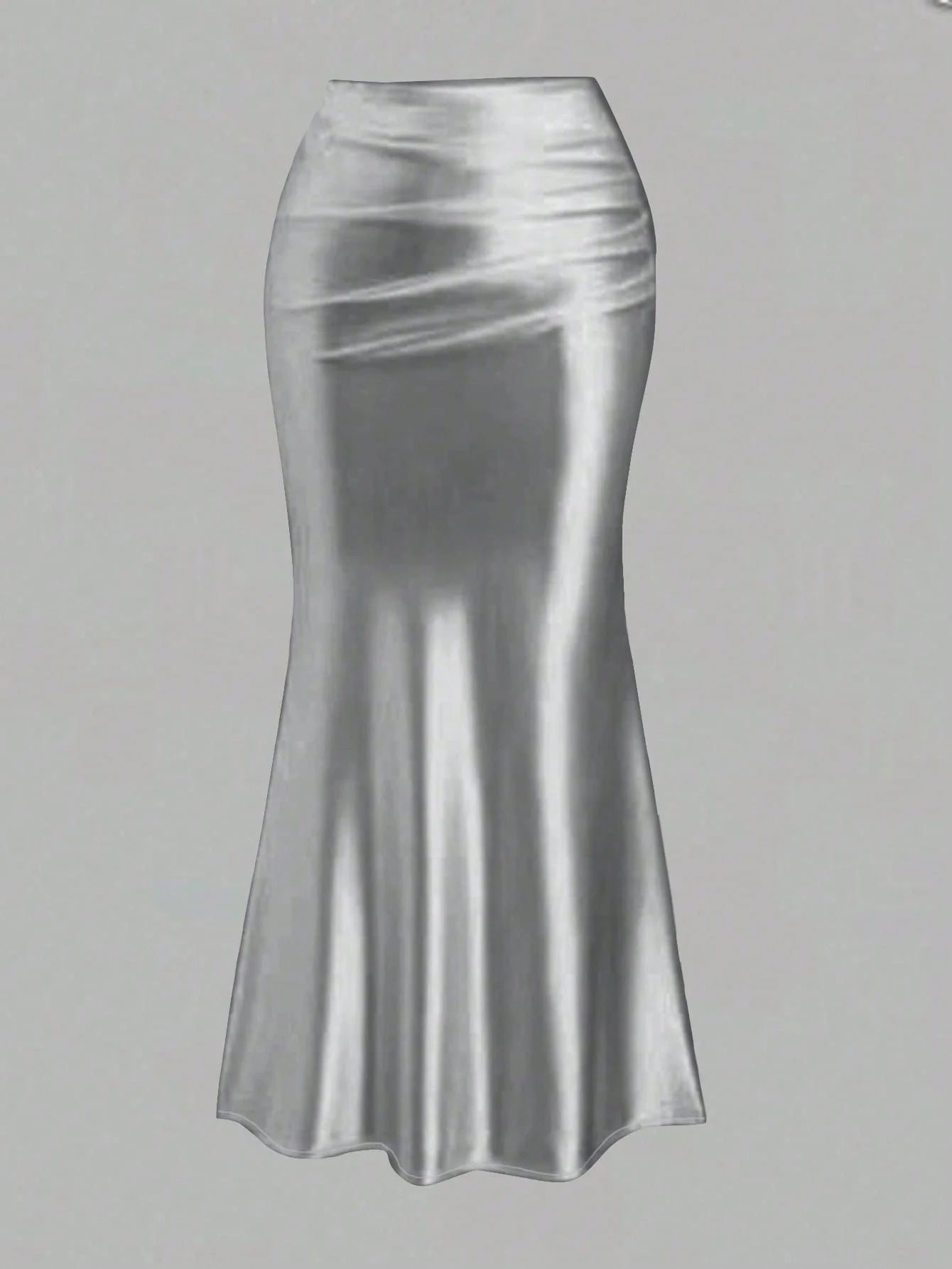 Pleated Fishtail Midi