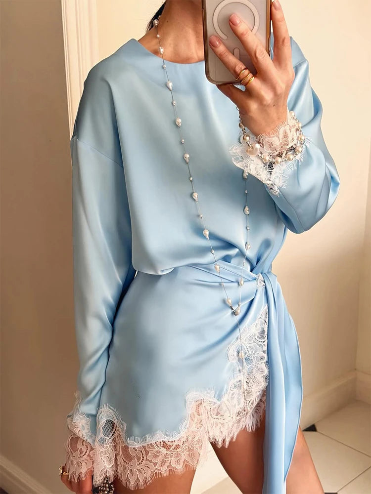 Lace Satin Dress