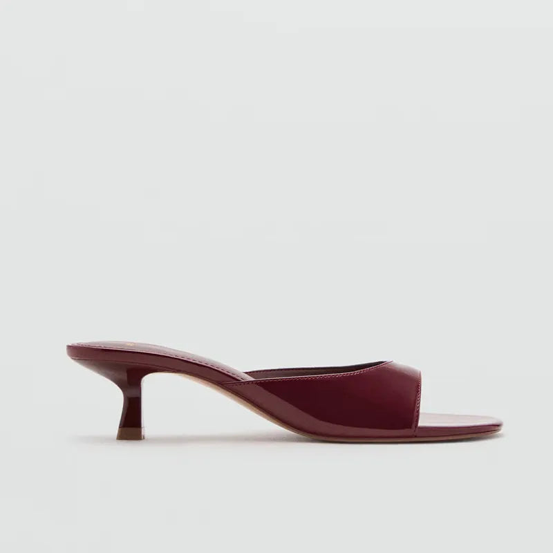 Cognac Leather Slides