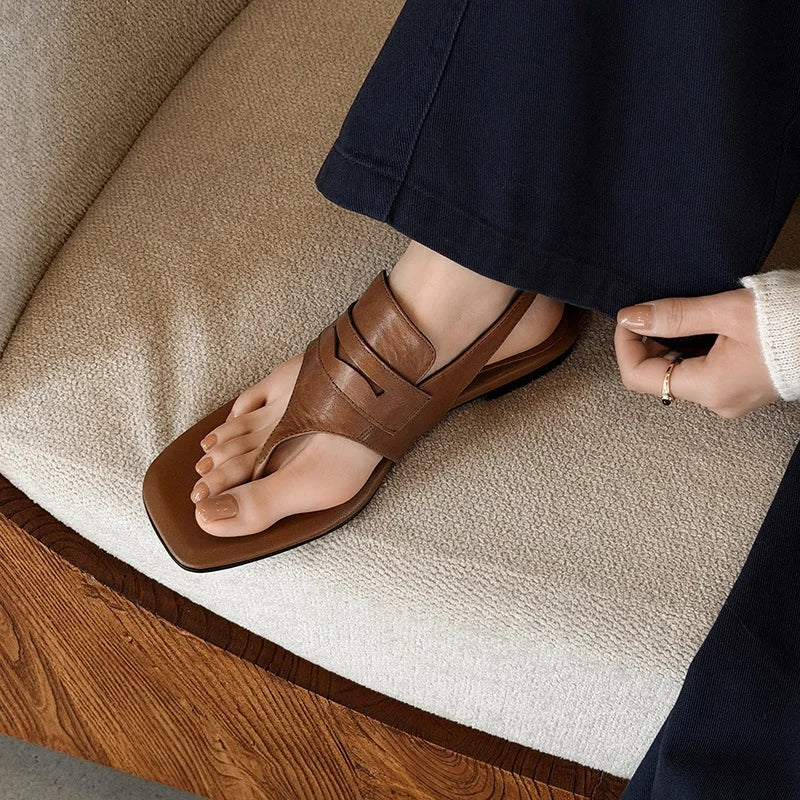 Leather Clip Sandals