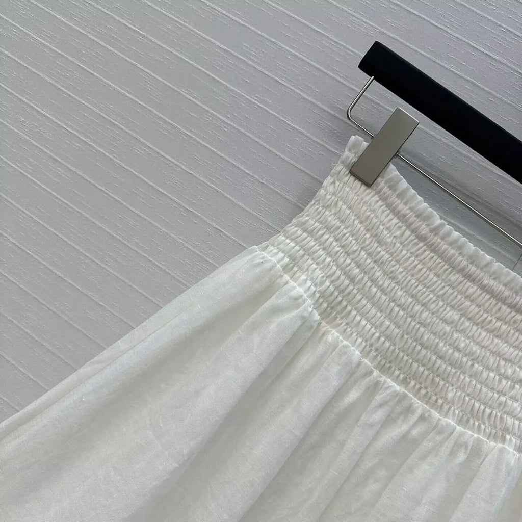 Pleated Linen Maxi