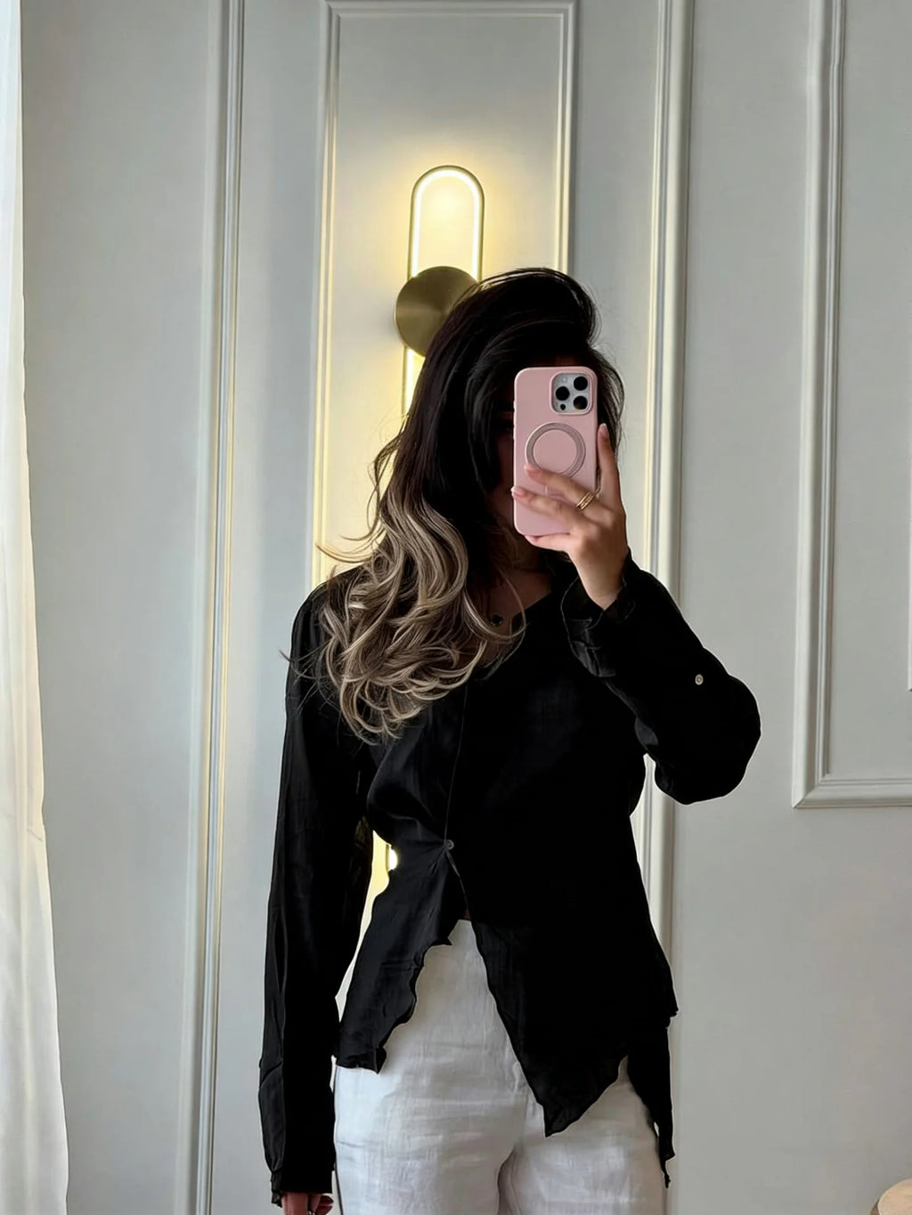 Linen V Blouse