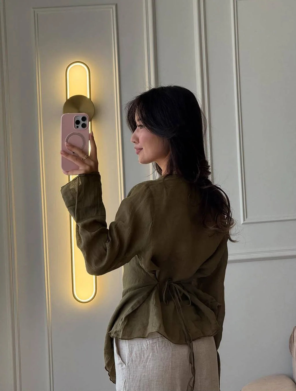 Linen V Blouse