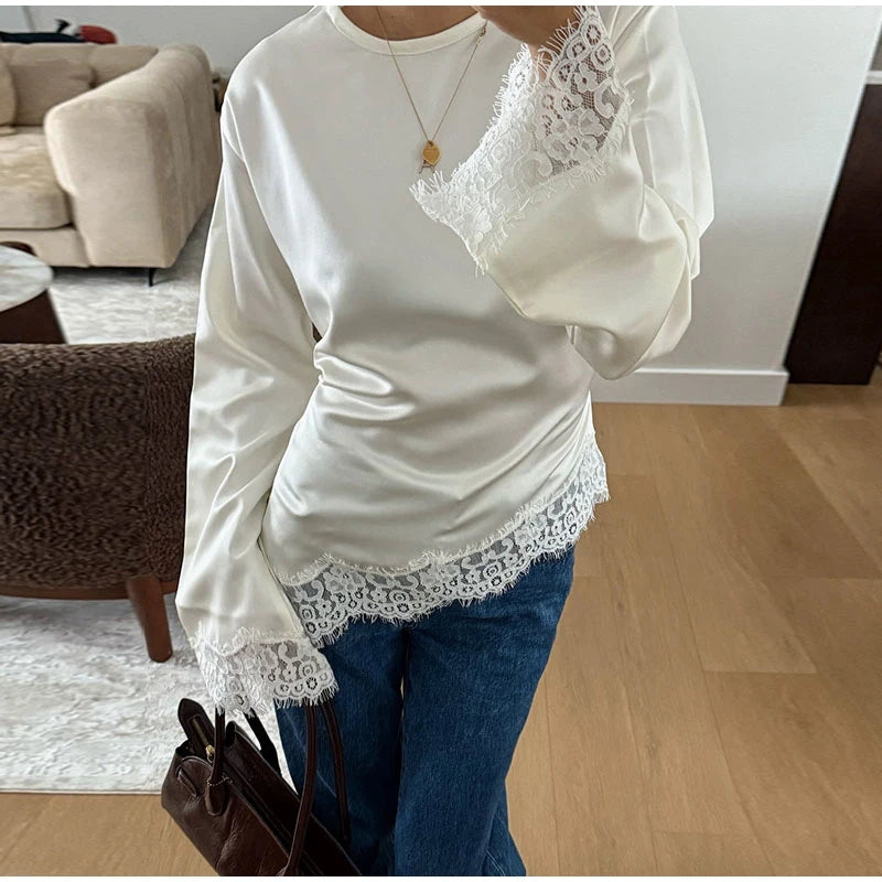 Satin Lace Blouse