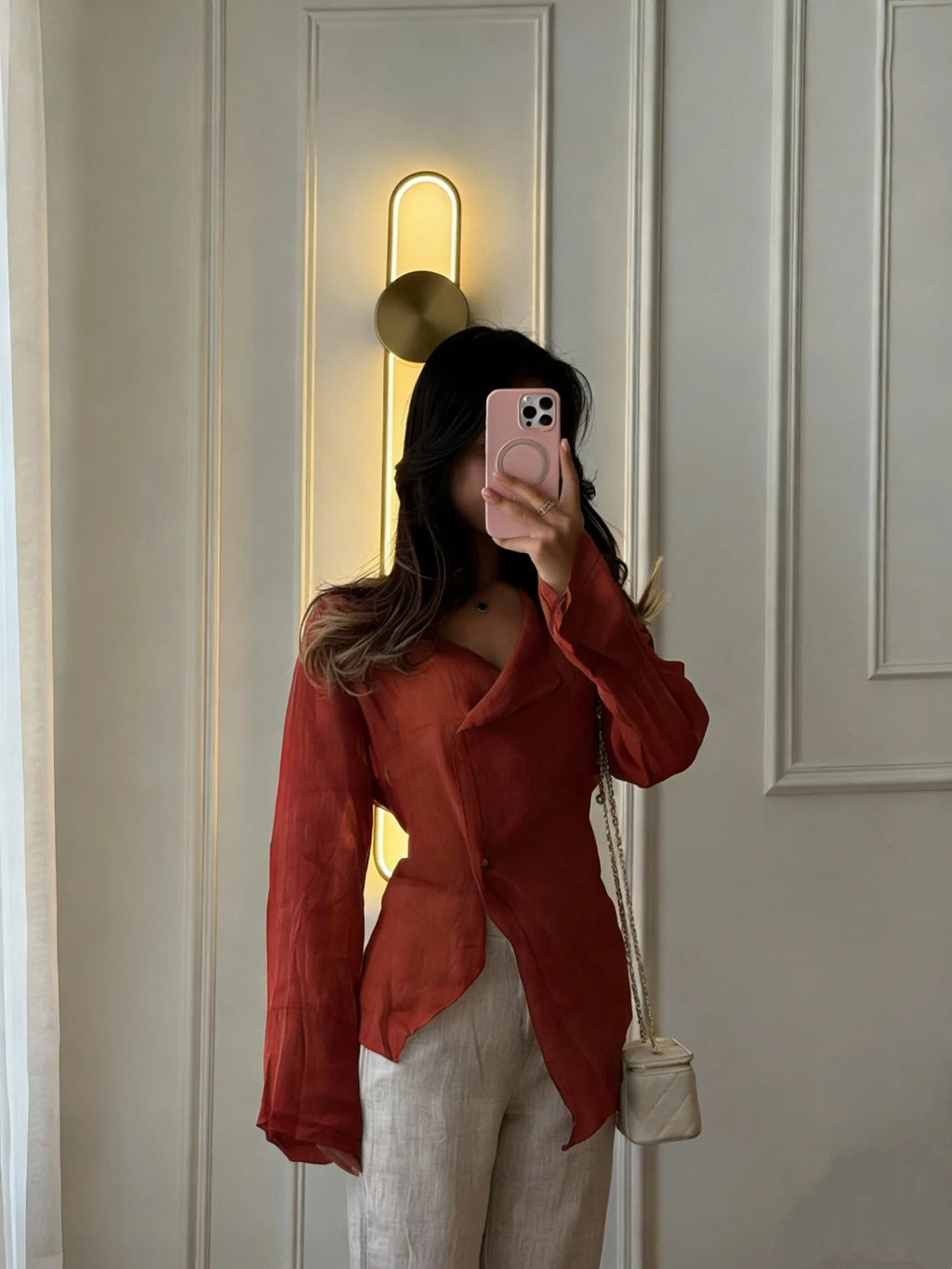 Linen V Blouse