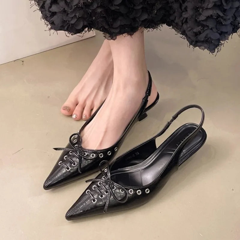 Bow Kitten Slingbacks