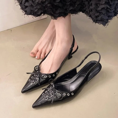 Bow Kitten Slingbacks