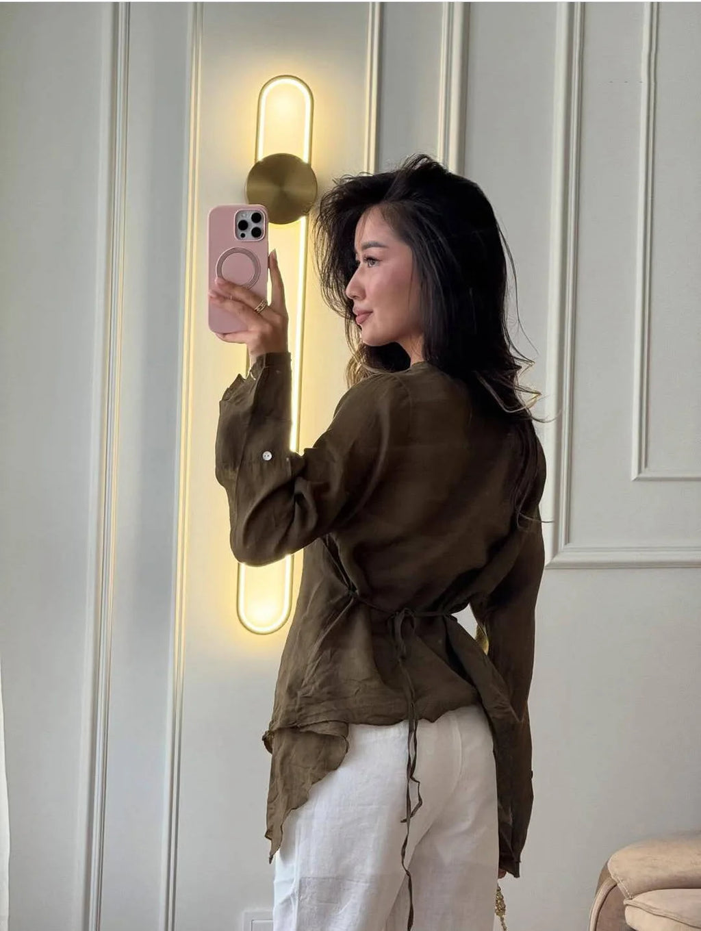 Linen V Blouse