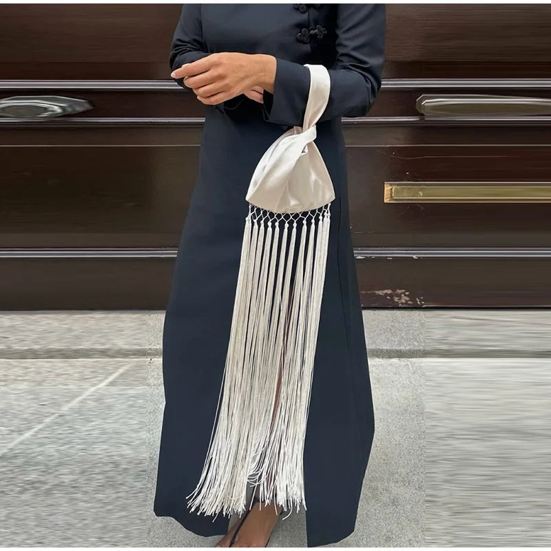 Tassel Satin Handbag