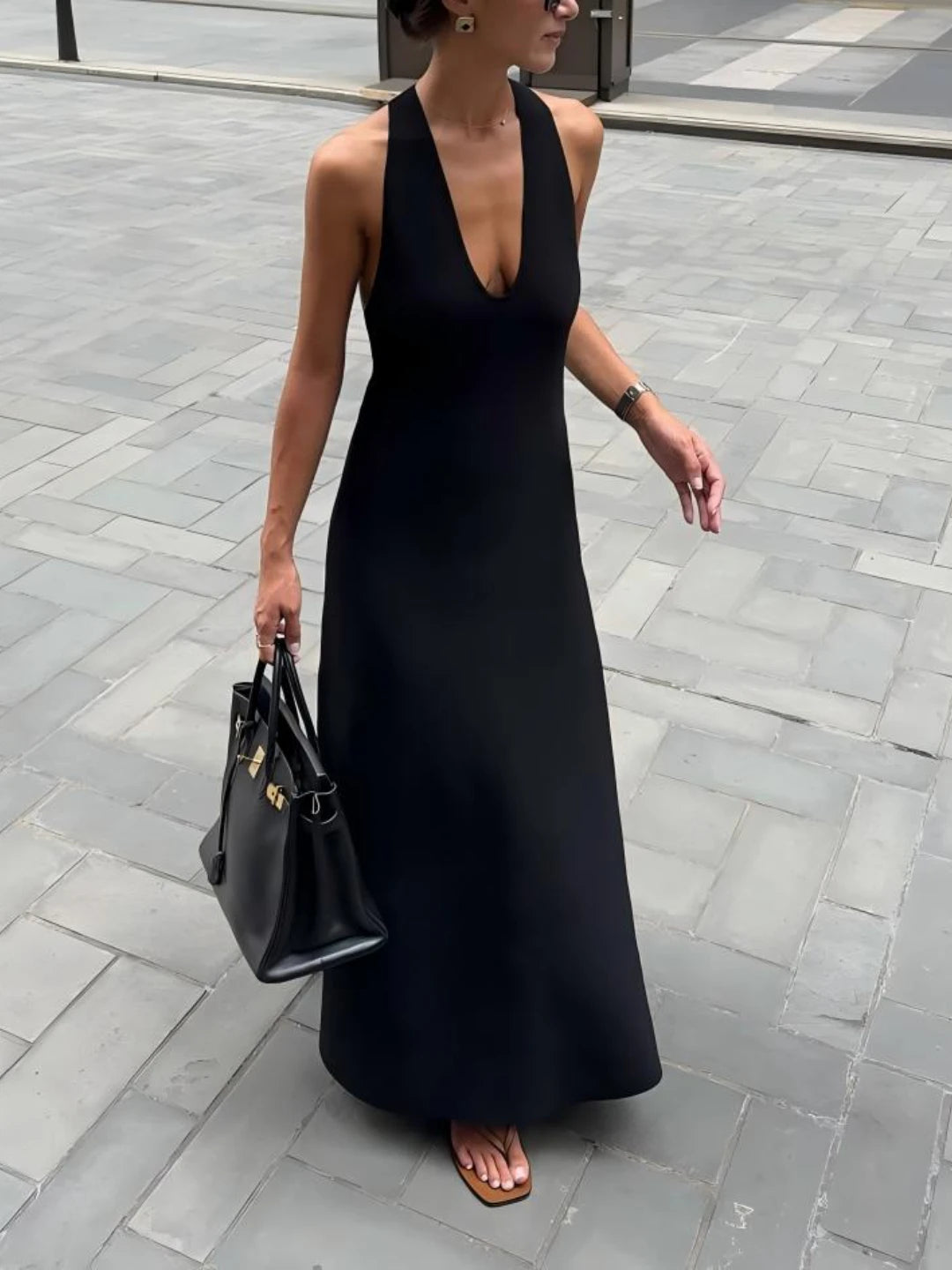 Pleated Halter Dress