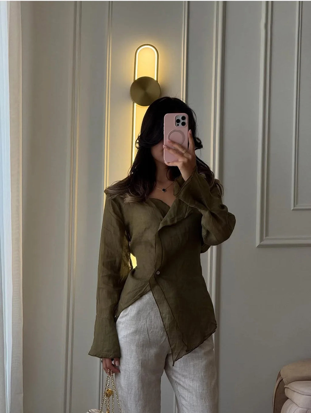Linen V Blouse