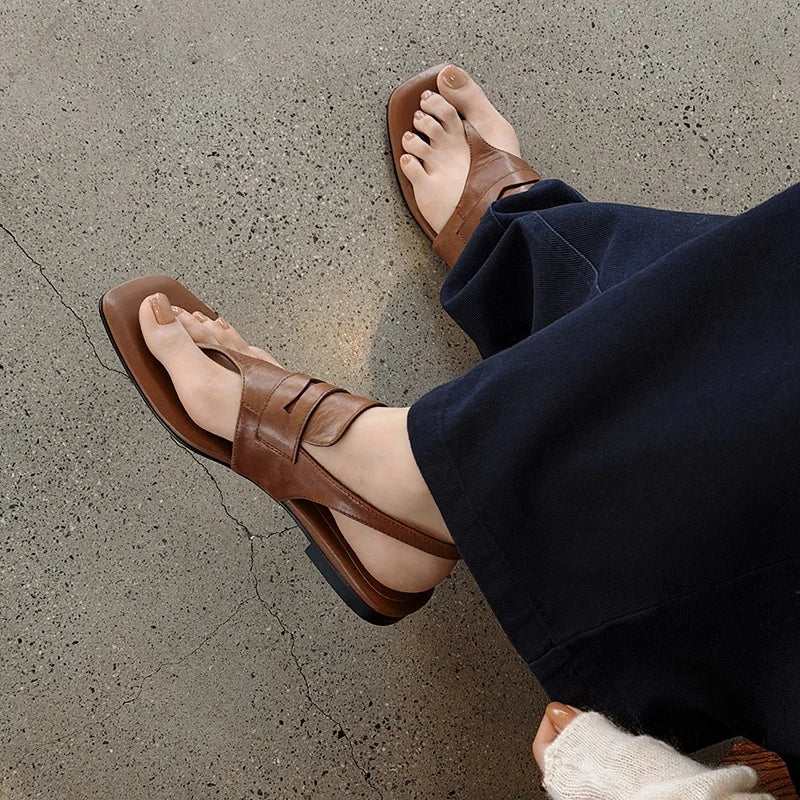 Leather Clip Sandals