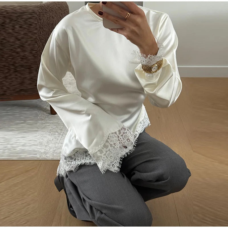 Satin Lace Blouse
