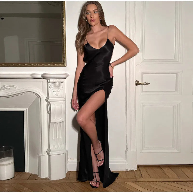Backless Satin Gown