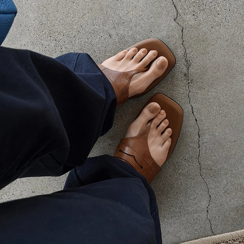 Leather Clip Sandals